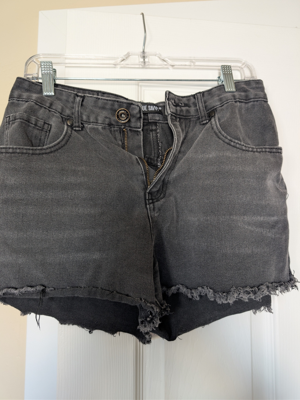 Women’s Distressed Black Denim Shorts